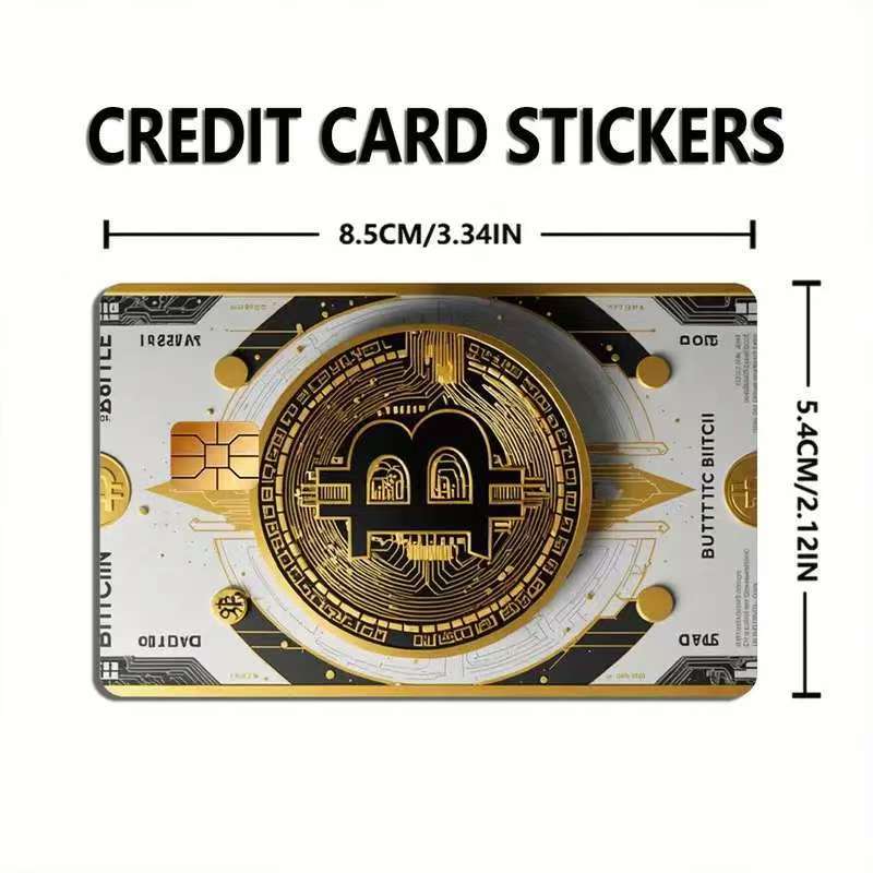 5pcs Set 2025 New Bitcoin Credit Card Skins - Holographic Gloss PVC/Scratch-Resistant Stickers with Bitcoin Logo & Emblem, Permanent Adhesive Removal (No Residue) for Crypto Cards, Collectible for DFeva Enthusiasts