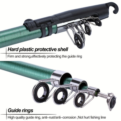 Sougayilang Fishing Rod Combo Set, 1.8m Telescopic Sea Fishing Pole With Reel, Line, Lures & Accessories For Beginners