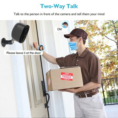4pcs/6pcs/8pcs Black Solar Powered 4K Wireless Outdoor Security Surveillance Camera, Artificial Intelligence Motion Detection, Two-way Voice Call, Color And Infrared Night Vision,.