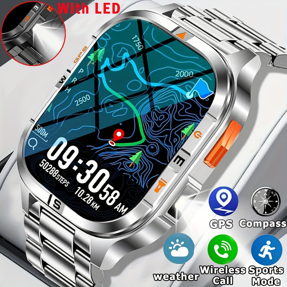 COIUSOR GPS Smartwatch with 2.01" Large Screen, Battery, Wireless Calling, 100+ Sports Modes, Compass, Altitude & Barometer, Weather Forecast, Message Alerts - Perfect Gift for Fitness Enthusiasts, Fitness Tracker, Sleek Watc