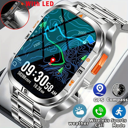 COIUSOR GPS Smartwatch with 2.01" Large Screen, Battery, Wireless Calling, 100+ Sports Modes, Compass, Altitude & Barometer, Weather Forecast, Message Alerts - Perfect Gift for Fitness Enthusiasts, Fitness Tracker, Sleek Watc