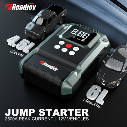 5000A Jump Starter With Air Compressor, Car Battery Portable Jumper Box (All Gas/12L Diesel) 150PSI Tire Inflator Combo, Car Jumper Starter Portable 12V Lithium Battery Jump Pack With Air Pump USB Input/output, LED Emergency,