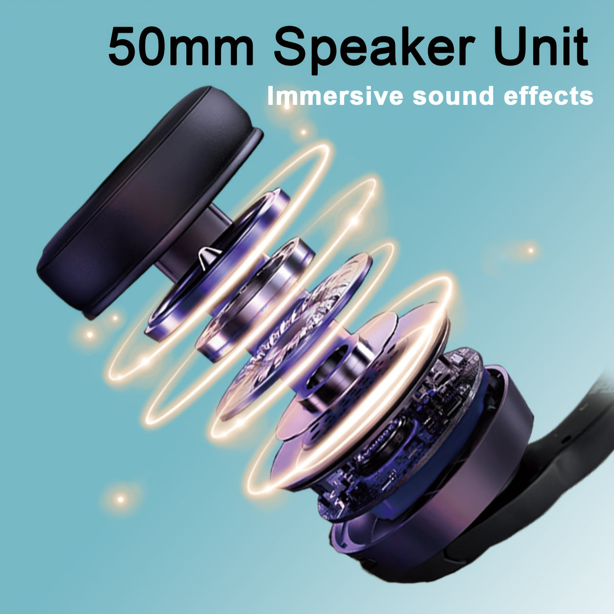 COLUSI C600 Wired Gaming Headset with Hidden-Type Microphone, One Key Mute Over Ear Headphones with 3.5mm Audio Jack RGB Light, Noise Cancelling, Volume Control, Closed-back Design, Compatible With Laptop, Gaming Headset, Lap