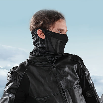 Unisex Face Mask Scarf Neck Gaiter, Breathable Elastic Soft Reusable Half-Face Mask, Black Ear-Loop Knitted Face Cover, Multi-Functional Headwear