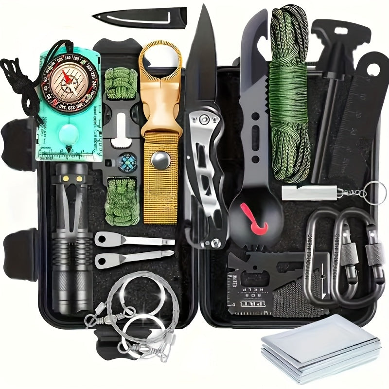 MOLLE System Survival & First Aid Kit - All-in-One Outdoor Emergency Gear with MOLLE-Compatible Backpack/Leg Strap Attachment, Heavy-Duty Supplies (Bandages, Tourniquet, Bleeding Control) for Camping, Hunting, Hiking -