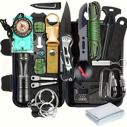 MOLLE System Survival & First Aid Kit - All-in-One Outdoor Emergency Gear with MOLLE-Compatible Backpack/Leg Strap Attachment, Heavy-Duty Supplies (Bandages, Tourniquet, Bleeding Control) for Camping, Hunting, Hiking -