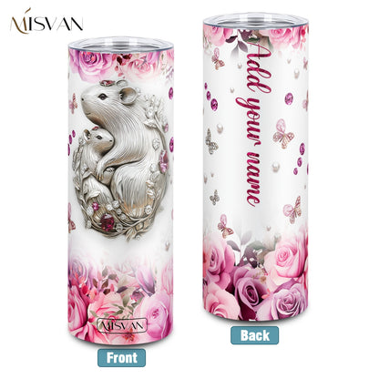 1pc Customized Name Stainless Steel Tumbler | 20oz/22oz/40oz Insulated Water with Lid, Reusable, Round Shape, 304 Stainless Steel, Ideal for Easter, Thanksgiving, Father'S Day, Mother'S Day, Graduation, White Diamond Butterfl