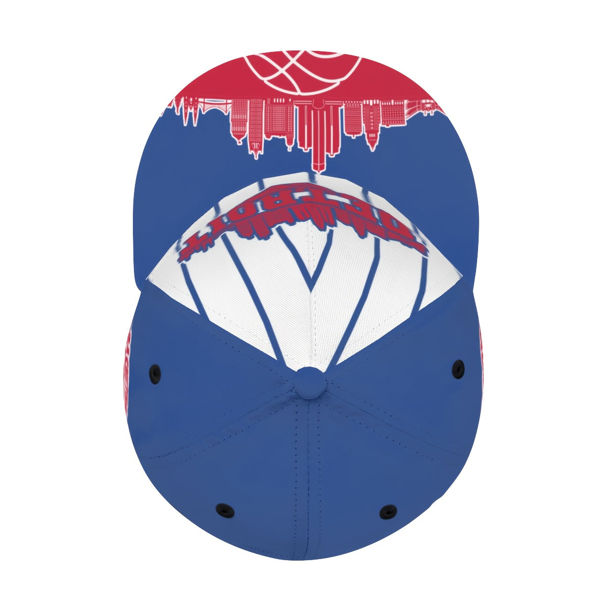 Unisex Basketball Cap with a Flat Brim - Adjustable Hat Featuring a Snap Closure, Creatively Designed with Detroit City Vertical Stripe Print - Game Day Cap - Fan Apparel - Breathable for All Seasons - Suitable for Outdoor An