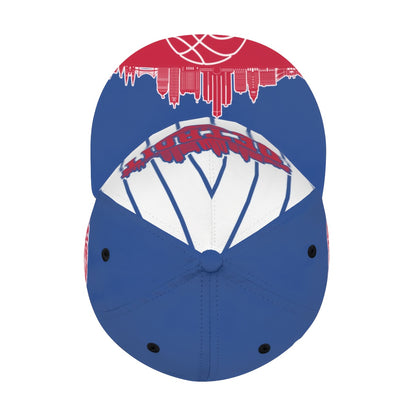 Unisex Basketball Cap with a Flat Brim - Adjustable Hat Featuring a Snap Closure, Creatively Designed with Detroit City Vertical Stripe Print - Game Day Cap - Fan Apparel - Breathable for All Seasons - Suitable for Outdoor An