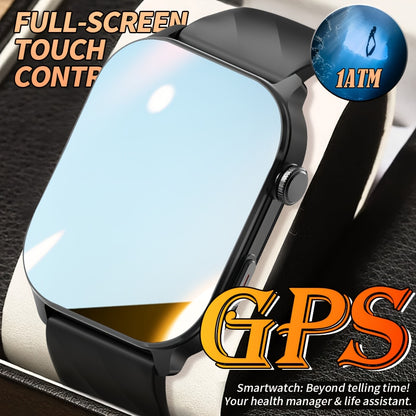 New Popular Large Screen GPS Smart Watch, Five-Star Positioning & Sports Tracking, 2.01-Inch Display, 1AMT High Quality, Compass, Wireless Calls, Message Alerts, Health Monitoring, 100+ Sport Modes, Multiple Built-in Dials, 3