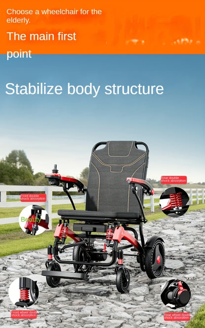 Electric Wheelchair for Seniors, 500W High Power, 30+ Miles Long Range, Foldable, 350 Lbs Capacity
