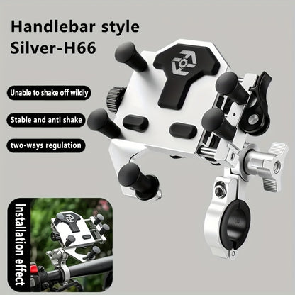 [Riding Phone Bracket] Outdoor Riding Bracket, Motorcycle Mobile Phone Navigation Bracket, Can Rotate 360°, Shock Absorption And Anti Shake, Electric Bicycle Takeaway Bracket, Car Delivery Knight Special Fixed Bracket, Multi