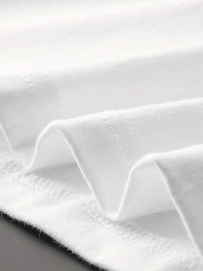 INAWLY 2pcs/Set Women Summer Letter Print Round Neck Short Sleeve T-Shirt And Shorts Casual Outfit