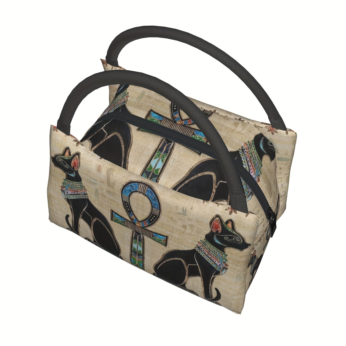 1pc Retro Egyptian Image Pattern, Portable And Reusable Refrigerated Bag, Insulated Lunch Bag, A Must-have For Camping Beaches, Homes, Offices, And Outdoors, Suitable As A Birthday Gift And Holiday Gift For Family And Friends