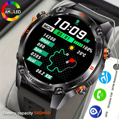 COIUSOR's new 1.46-inch AMOLED supports full phone connectivity +GPS positioning, wireless call sync SMS alerts, High Quality, 170 sports modes and height pressure monitoring, and 540mAh for iPhone and Android phones