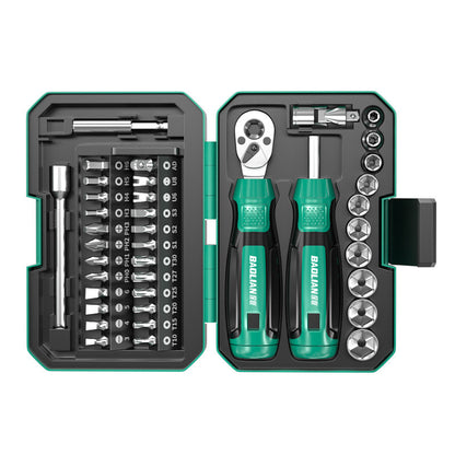 1Set 40In 1 Ratchet Torque Wrench And Multi-Purpose Screw Batch Set, Professional Repair Tool Set, Tooth Ratchet Wrench - Multi-Function Bicycle, Including Ratchet Wrench, Sleeve Head, Scooter Repair Tool Set, Various Head Ty