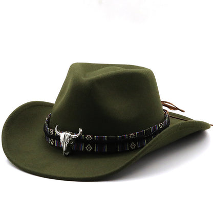 Men's & Women's Western Cowboy Hat with Tweed Jazz - Wide Brim Felt for all-Weather, Non-Textile Durable Design, Black for horseback Riding, Festivals, Ranch - Unisex Cowboy/Cowgirl