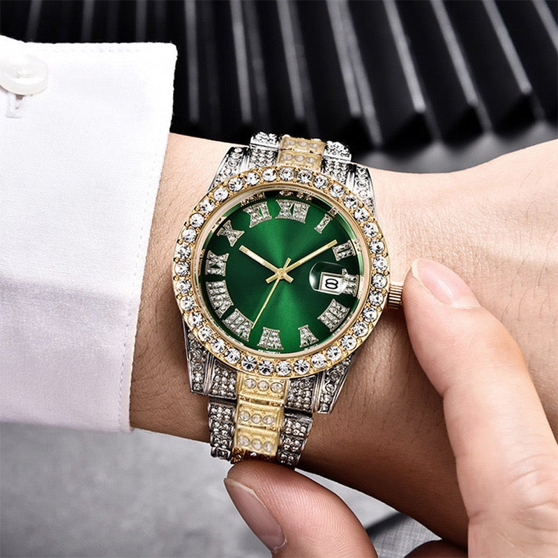 6pcs/ set Men Watch, Luxury Men Watches, Alloy Watch Strap Watch for Men, Quartz Watch, Calendar Adjustable, Work and Daily Decorationfor Casual Attire, Hristmas Present Halloween GiftIdeal Choice for Gifts Wrist Watch, Reloj