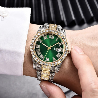 6pcs/ set Men Watch, Luxury Men Watches, Alloy Watch Strap Watch for Men, Quartz Watch, Calendar Adjustable, Work and Daily Decorationfor Casual Attire, Hristmas Present Halloween GiftIdeal Choice for Gifts Wrist Watch, Reloj