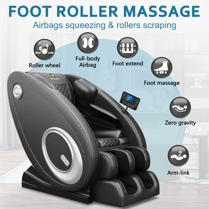 Massage Chair Recliner with Zero Gravity, Full Body Massage Chair with Heating, Built-in Speaker & Touch Screen, Air, Foot Roller - Ideal Christmas Gifts for Men And Women, Electronic Neck And Back Massager