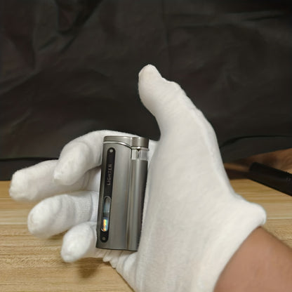 Innovative Metal Straight Flame Lighter, Distinctive Torch Turbine Butane Gas Lighter, Compact Lighter, Original Creative Windproof Outdoor Lighter (Butane Gas Not Included), Without Battery