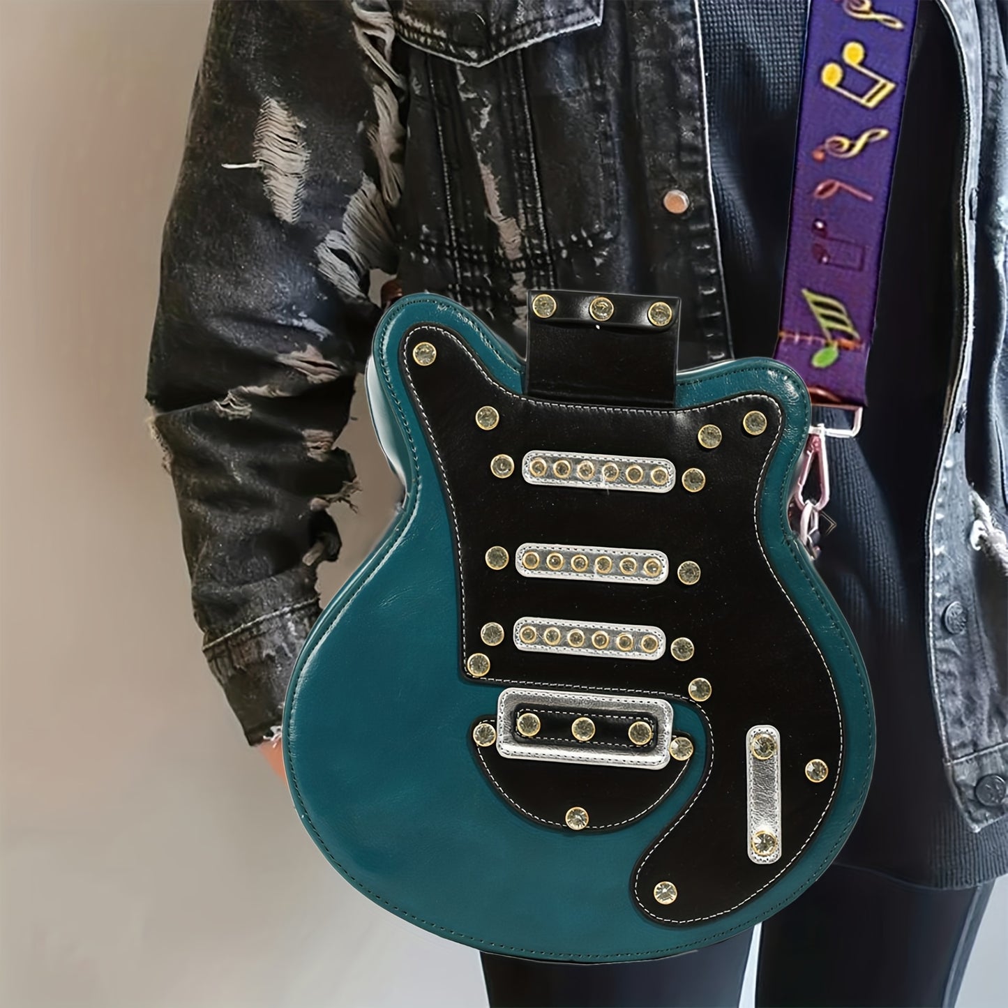 Guitar-Shaped Multifunctional Crossbody Bag - Unique Musical Instrument Style Shoulder Bag for Music Lovers, Trendy Daily Purse