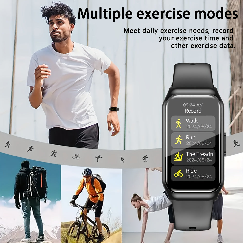 2025 New Smart Bracelet for Phone & for Android - 1.45inch Full Touch Screen, Call/Message Notifications, Music Control, Fitness Tracker with 100+ Sports Modes, Pedometer | Alarm | weather, Silicone Band - Perfect Gift for Me