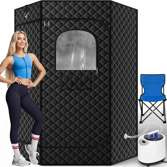 71" X 33" X 33" Pentagon Portable Steam Sauna Tent, Portable Sauna Box For Home, Full Body Sauna Spa With Steamers, Electric, Foldable, High Temperature, Zipper Window, Pocket For Storage, Gym, Bathroom, Multi-Scene Portable