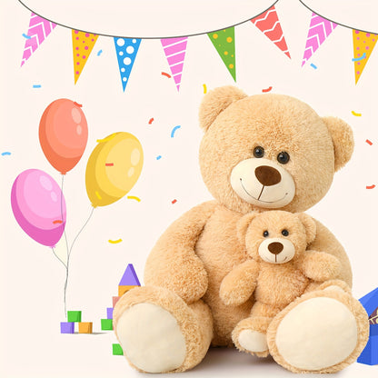 MaoGoLan Giant Teddy Bear Mommy And Baby Bear Soft Plush Bear Stuffed Animal for Teddy Bear Baby Shower, Tan, 39 Inches,  Cute Stuffed Animal, Huggable Plushie, Cozy Plush, Highquality Stuffing, Large Teddy Bear, Animal Lover