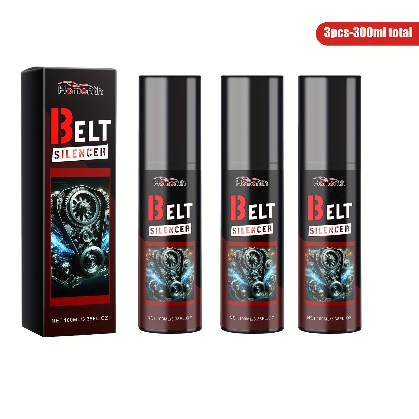 3pcs Car Engine Belt Silencer Car Engine Belt Noise Eliminator Maintenance Lubricant, Belt Tensioner Tool, Vehicle Care, Engine Protection, Professional Grade, Compact Tool, Longlasting Lubricant, Highquality Formula, Belt Co