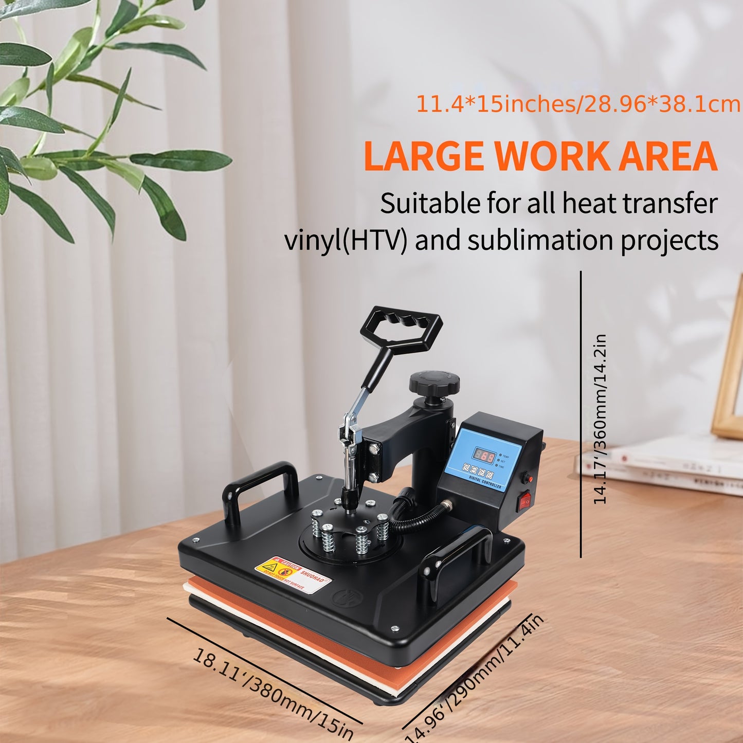 15in 1 Heat Press Machine, Sublimation Heat Press/Heat Transfer Machine