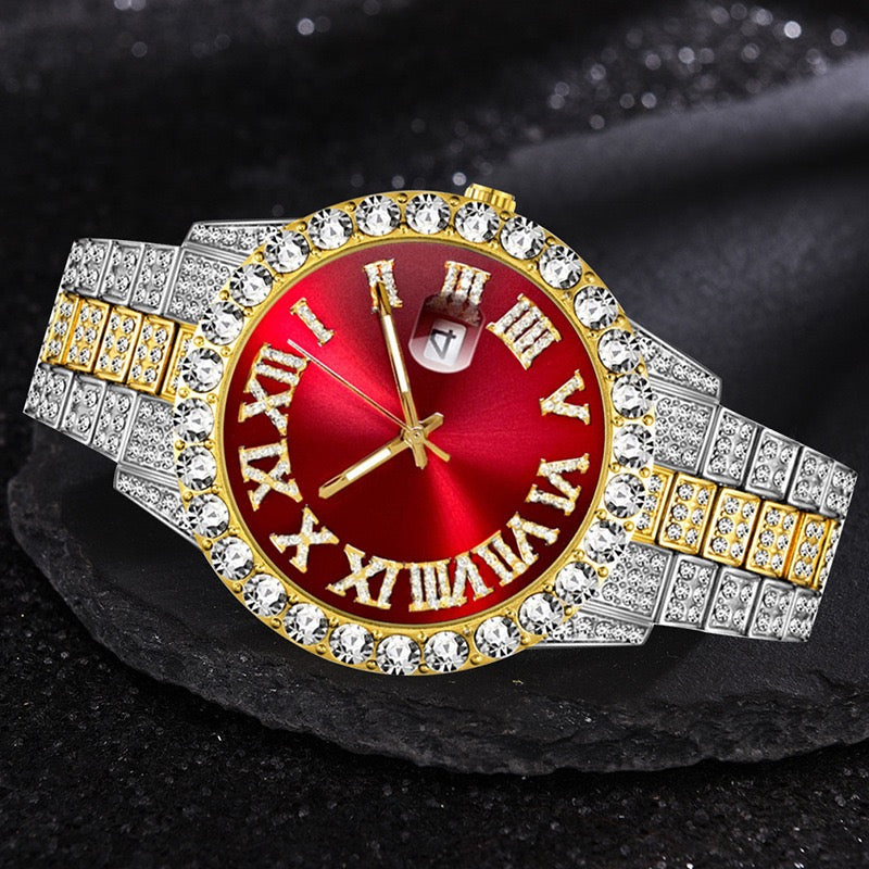 6pcs/ set Men Watch, Luxury Men Watches, Alloy Watch Strap Watch for Men, Quartz Watch, Calendar Adjustable, Work and Daily Decorationfor Casual Attire, Hristmas Present Halloween GiftIdeal Choice for Gifts Wrist Watch, Reloj
