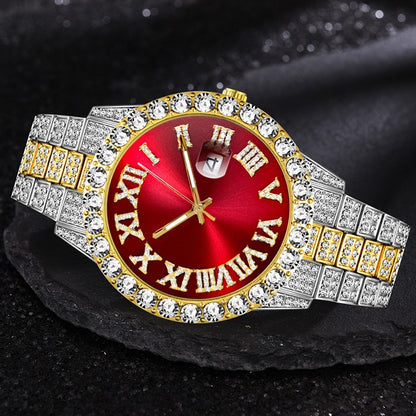 6pcs/ set Men Watch, Luxury Men Watches, Alloy Watch Strap Watch for Men, Quartz Watch, Calendar Adjustable, Work and Daily Decorationfor Casual Attire, Hristmas Present Halloween GiftIdeal Choice for Gifts Wrist Watch, Reloj