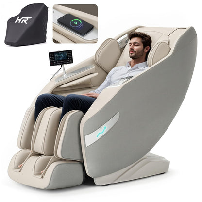 3D Massage Chair Full Body Zero Gravity Recliner - with Heated Heat, 12 Auto Massage Modes, Shiatsu Foot Massage, with 55" SL Track, 28 Airbags Massage, Foot Roller