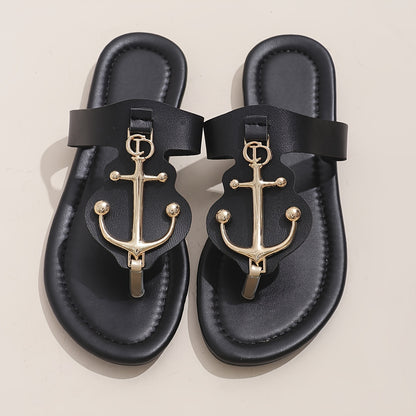 Women's Trendy Slide Sandals, Casual Clip Toe Flat Summer Shoes, Lightweight Slide Sandals