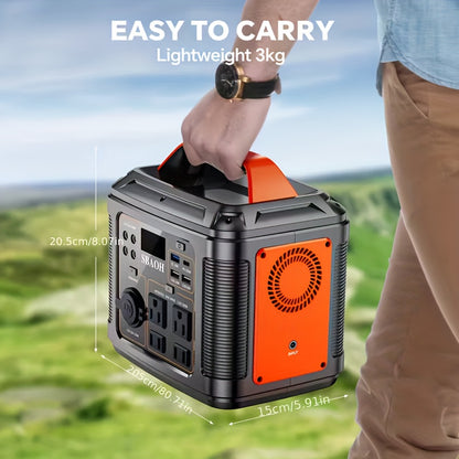 SBAOH 300W Portable Power Station 296Wh 80000mAh Solar Powered Generator With 100W PD Fast Charging, 13 Outlets, Digital Display, Lithium-ion Battery For Home Backup, RV Camping, And Emergency Power - (60W Solar Panel Is Opti