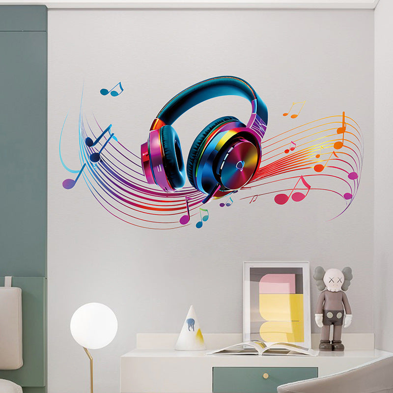 Yinyue Dazzling Ears Personality Creative Living Room Bedroom Music Cabaret Decoration Wall Sticker Wall Sticker