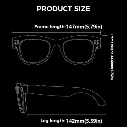 New Smart AI Glasses for Photo And Video Recording, with 800W Pixel Ultra-wide Camera, High-definition Video 1080P, Anti-shake for Photography And Video, Blue Light Blocking, Dual-mic Noise Reduction, AI Voice Control, Wi-Fi