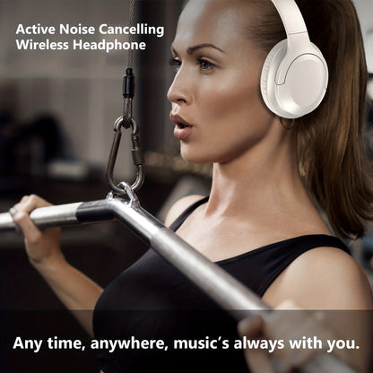 LIFEBEE Active Noise Cancelling Over-Ear Headphones - Wireless ANC Earbuds with Touch Control, Condenser Mic, Lightweight Plastic Semi-Open-Back Design, Sports & Exercise Compatible, Rechargeable Lithium Polymer Battery, Volu