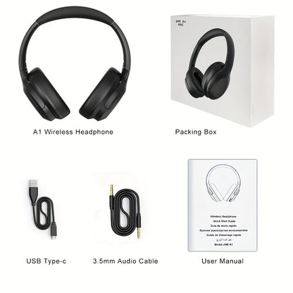 LIFEBEE Active Noise Cancelling Over-Ear Headphones - Wireless ANC Earbuds with Touch Control, Condenser Mic, Lightweight Plastic Semi-Open-Back Design, Sports & Exercise Compatible, Rechargeable Lithium Polymer Battery, Volu