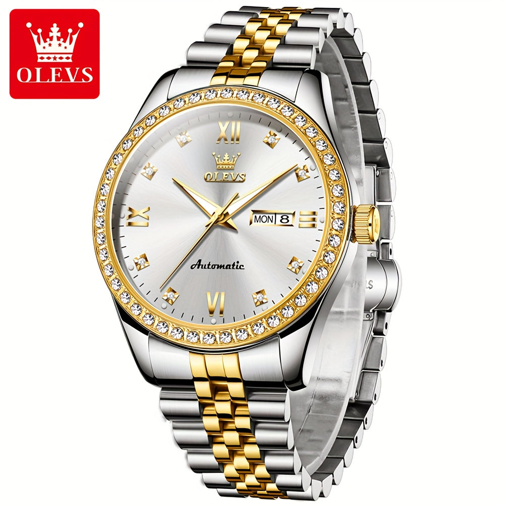 OLEVS New Casual Fashion Stainless Steel Automatic Mechanical Watches for Men Top Brand Luxury Original Business Men's Wrist Watches Classic High Quality Best Selling Men's Watches, Automatic Watches For Men, Automatic Watche