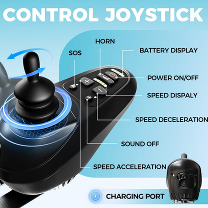 One Click Folding! Adult And Elderly Electric Wheelchairs with Electromagnetic Braking Are Safe And Reliable. Solid Inflatable Tires Have Strong Adaptability And A Range Of 15 Kilometers. They Are A Great Tool for Shopping An