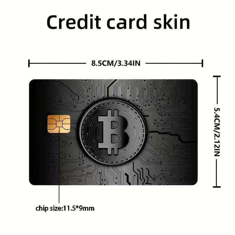 5pcs Set 2025 New Bitcoin Credit Card Skins - Holographic Gloss PVC/Scratch-Resistant Stickers with Bitcoin Logo & Emblem, Permanent Adhesive Removal (No Residue) for Crypto Cards, Collectible for DFeva Enthusiasts