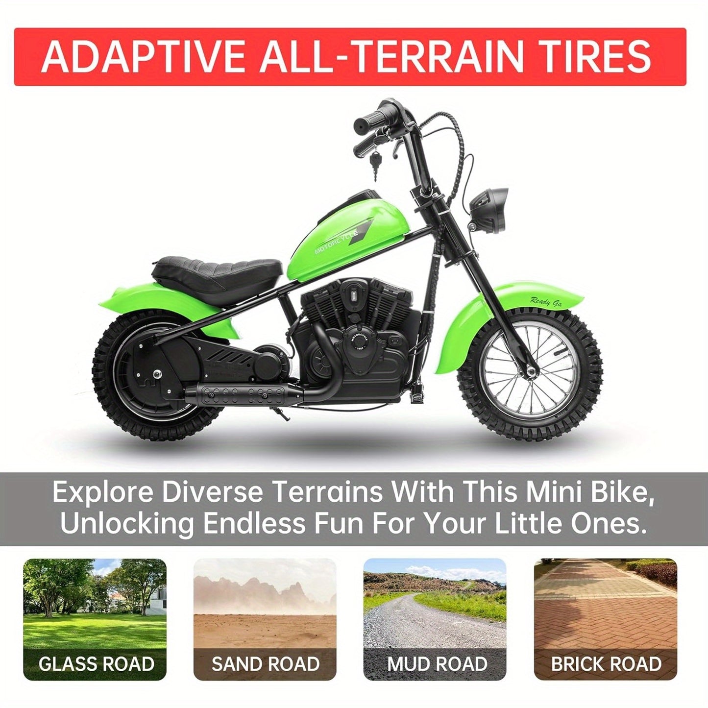 24V Electric Kids Dirt Bike, 250W Electric Motorcycle w/LED Light, Seat- Two Speed Max Up to 14MPH & 60 Minutes Continuous Motorbike Ideal Christmas Gift Birthday Gift for Boys Girls
