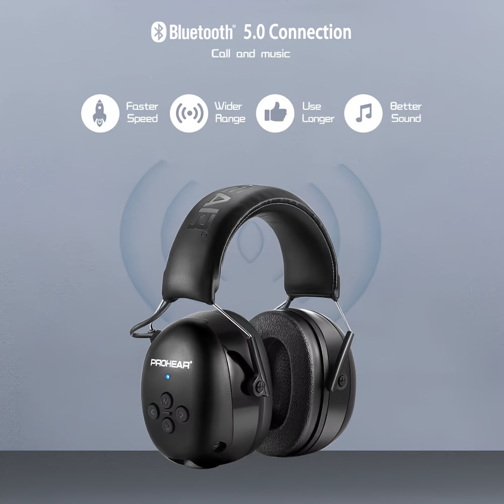 ZOHAN Wireless Electronic Noise Cancelling Headphones, Outdoor Sports 5.0 Wireless Earmuffs, Music, Charging, Suitable For Studying, Mowing, Shooting, Silent Safety Hearing Protection Headphones, Foldable Noise Cancelling Ear