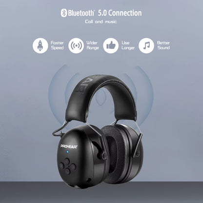 ZOHAN Wireless Electronic Noise Cancelling Headphones, Outdoor Sports 5.0 Wireless Earmuffs, Music, Charging, Suitable For Studying, Mowing, Shooting, Silent Safety Hearing Protection Headphones, Foldable Noise Cancelling Ear