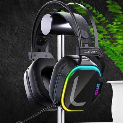 Colusi Gaming Headset with Microphone & Noise Cancellation, RGB Lighting, Wired PC Headset for PS4/PS5, Laptop, USB-Powered, Volume Control, Push Button, Closed-back Design, Sound Isolation, Plastic Material, Tangle-free Cabl