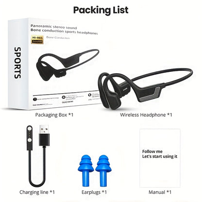 s850 Wireless Bone Conduction Headphones - 10 Hours Playtime, IPX8 High Quality, 23g Lightweight Design, Open-Ear, Bone Conduction Sports Headphones, Sweatproof for Swimming, Cycling, Running, Fitness and Travel - Perfect Gif