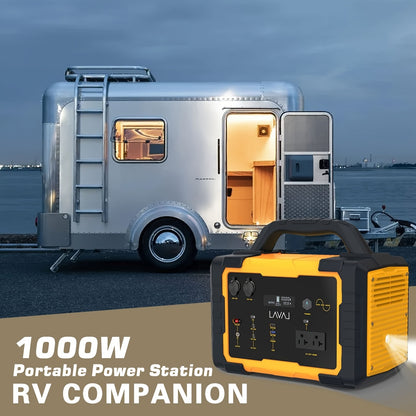 Portable Power Station with Solar Panel, 293Wh-1075Wh Solar Generator with 60W USB-C PD Output, 110V Pure Sine Wave AC Outlet, Flashlight, LiFePO4 Battery Pack for Family Emergency Outdoor Hunting Camping RV Travel