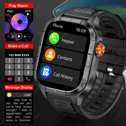 COIUSOR Men's & Women's Heavy-Duty Smart Watch with 1000mAh Battery, IP68 Waterproof, 2.01" HD IPS Display, ic, -like Compass & Wireless 5.3 - Rugged Outdoor Smartwatch for,, -Grade Fitness Tracker